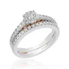 Enchanted Disney Fine Jewelry 14K White Gold and Rose Gold with 1/2 CTTW Ariel Shell Bridal Set