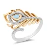 Enchanted Disney Fine Jewelry Sterling Silver and 10K Yellow Gold with 1/6 CTTW Diamonds Jasmine Ring