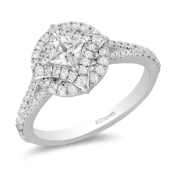 Enchanted Disney Fine Jewelry 14K White Gold with 1 CTTW Diamonds Majestic Princess Engagement Ring