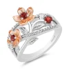 Enchanted Disney Fine Jewelry 14K Rose Gold Over Sterling Silver and 1/5 CTTW Diamonds and Garnet Snow White Ring