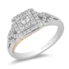 Enchanted Disney Fine Jewelry 14K White Gold and Yellow Gold with 1/2 CTTW Diamond Pocahontas Engagement Ring