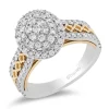Enchanted Disney Fine Jewelry 14K White Gold and Yellow Gold with 1 CTTW Diamond Jasmine Engagement Ring