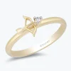 Enchanted Disney Fine Jewelry 10k Yellow Gold Diamond Accent Merida Bow and Arrow Ring