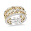 Enchanted Disney Fine Jewelry 14K White Gold and Yellow Gold 1/2 CTTW Majestic Princess Tiara Ring