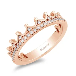 Enchanted Disney Fine Jewelry 14K Rose Gold With 1/6 CTTW Diamond Majestic Princess Anniversary Ring