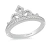 Enchanted Disney Fine Jewelry Sterling Silver 1/4 CTTW Majestic Princess Tiara Ring