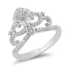 Enchanted Disney Fine Jewelry Sterling Silver 1/4 CTTW Ariel Shell Ring