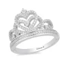 Enchanted Disney Fine Jewelry 10K White Gold 1/3 CTTW Majestic Princess Tiara Ring