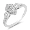 Enchanted Disney Fine Jewelry 14K White Gold with  1/3 CTTW Diamonds Elsa Engagement Ring