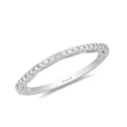 Enchanted Disney Fine Jewelry 14K White Gold 1/6 CTTW Cinderella Bridal Band