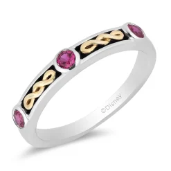 Enchanted Disney Fine Jewelry 14K Yellow Gold over Sterling Silver Created Ruby Evil Queen Stack Ring