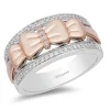 Enchanted Disney Fine Jewelry 14K Rose Gold Over Sterling Silver with 1/5 CTTW Snow White Bow Ring