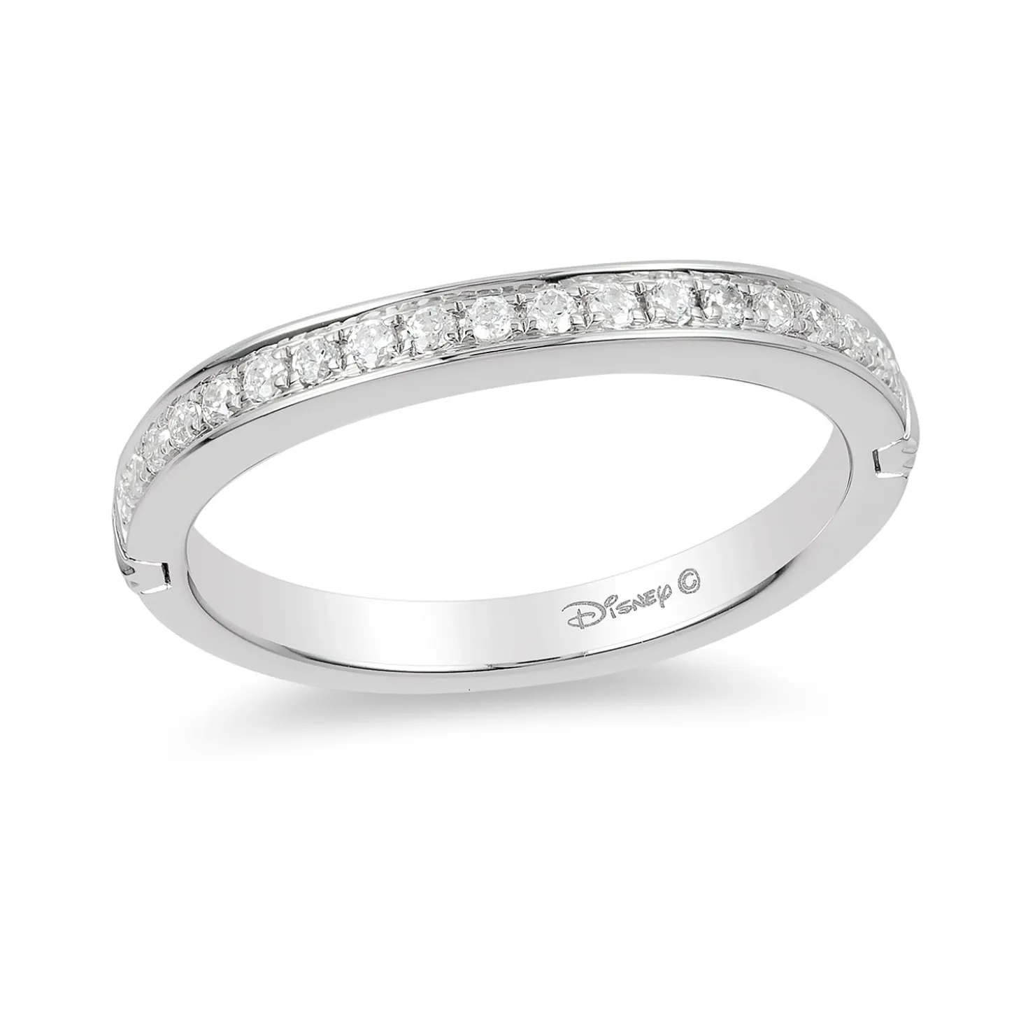 Enchanted Disney Fine Jewelry 14K White Gold 1/5 CTTW Majestic Princess Anniversary Band