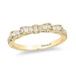 Enchanted Disney Fine Jewelry 14K Yellow Gold with 1/4 CTTW Diamond Snow White Anniversary Band Ring