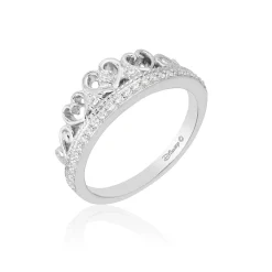 Enchanted Disney Fine Jewelry Sterling Silver with 1/5 CTTW Diamonds Majestic Princess Crown Ring