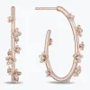 Enchanted Disney Fine Jewelry 14K Rose Gold Over Sterling Silver with 1/10 CTTW Diamonds Rapunzel Hoop Earrings