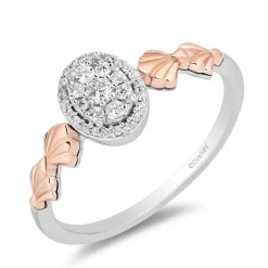 Enchanted Disney Fine Jewelry 14K White Gold and Rose Gold  with 1/5 CTTW Diamonds Ariel Engagement Ring