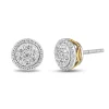 Enchanted Disney Fine Jewelry Sterling Silver and 10K Yellow Gold with 1/4 CTTW Diamonds Jasmine Stud Earrings