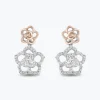 Enchanted Disney Fine Jewelry 14K Rose Gold Over Sterling Silver 1/4 CTTW Belle Rose Earrings