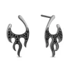 Enchanted Disney Fine Jewelry Black Rhodium over Sterling Silver with 1/4 CTTW Black Diamond Maleficent Flames Earrings