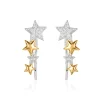 Enchanted Disney Fine Jewelry 14K Yellow Gold Over Sterling Silver 1/10 CTTW White Diamond Tinker Bell Earrings