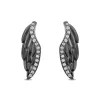 Enchanted Disney Fine Jewelry Black Rhodium over Sterling Silver 1/10 CTTW Maleficent Wings Earrings