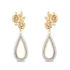 Enchanted Disney Fine Jewelry 14K Yellow Gold Over Sterling Silver with 1/4 CTTW Diamond Belle Dangle Earrings