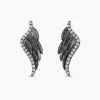 Enchanted Disney Fine Jewelry Black Rhodium over Sterling Silver with 1/10 CTTW Maleficent Wings Earrings
