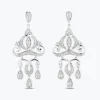 Enchanted Disney Fine Jewelry 14k White Gold 1 3/8 CTTW Cinderella Carriage Earrings