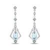 Enchanted Disney Fine Jewelry Sterling Silver with 1/8 CTTW Diamond and Swiss Blue Topaz Elsa Dangling Earrings