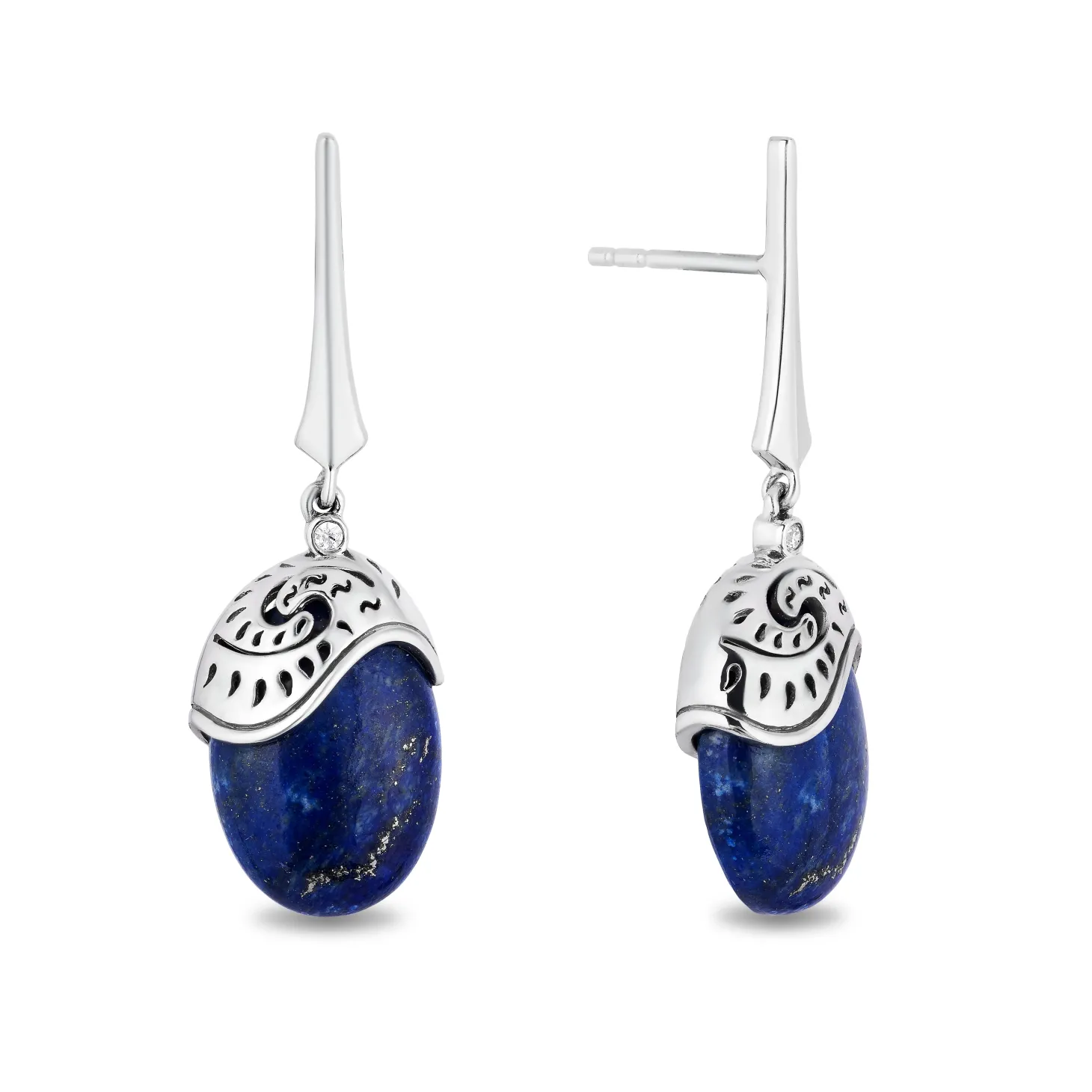 Enchanted Disney Fine Jewelry Sterling Silver with Diamond Accents Moana Dangle Earrings