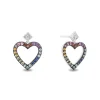 Enchanted Disney Fine Jewelry Sterling Silver with Accent Diamonds and Gemstones Majestic Princess Heart Earrings