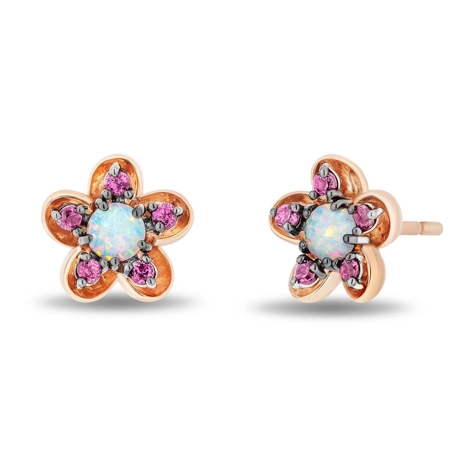 Enchanted Disney Fine Jewelry 14K Rose Gold Over Sterling Silver with Created Opal Mulan Earrings