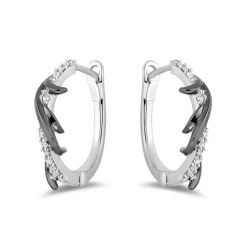 Enchanted Disney Fine Jewelry Black Rhodium over Sterling Silver with 1/10 CTTW Maleficent Earrings