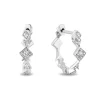 Enchanted Disney Fine Jewelry Sterling Silver with 1/10 CTTW Diamond Elsa Huggie Earrings