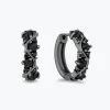 Enchanted Disney Fine Jewelry Black Rhodium Over Sterling Silver with 1/8 CTTW Black Diamonds and Black Onyx Maleficent Earrings