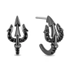 Enchanted Disney Fine Jewelry Black Rhodium Over Sterling Silver with 1/6 CTTW Black Diamonds Ursula Trident Earrings