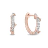 Enchanted Disney Fine Jewelry 10K Rose Gold with 1/10 CTTW Diamond Maleficent Huggie Earrings