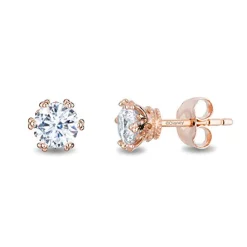 Enchanted Disney Fine Jewelry 14K Rose Gold with 1/3 CTTW Diamond Majestic Princess Solitaire Earrings