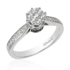 Enchanted Disney Fine Jewelry 10K White Gold with 1/3 CTTW Diamonds and Amethyst Ariel Engagement Ring