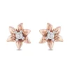 Enchanted Disney Fine Jewelry 10k Rose Gold with 1/20 CTTW Rapunzel Earrings
