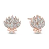 Enchanted Disney Fine Jewelry 14K Rose Gold over Sterling Silver 1/10 CTTW Jasmine Stud Earrings