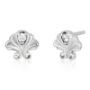 Enchanted Disney Fine Jewelry Sterling Silver Round White 1/20 CTTW Diamond Ariel Stud Earrings