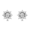 Enchanted Disney Fine Jewelry Sterling Silver 1/10 CTTW Elsa Snowflake Illusion Earrings