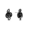 Enchanted Disney Fine Jewelry Black Rhodium over Sterling Silver with 1/5 CTTW Black Diamond and Round Pearl Ursula Earrings