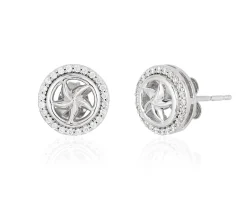 Enchanted Disney Fine Jewelry Sterling Silver 1/5 CTTW Ariel Starfish Earrings