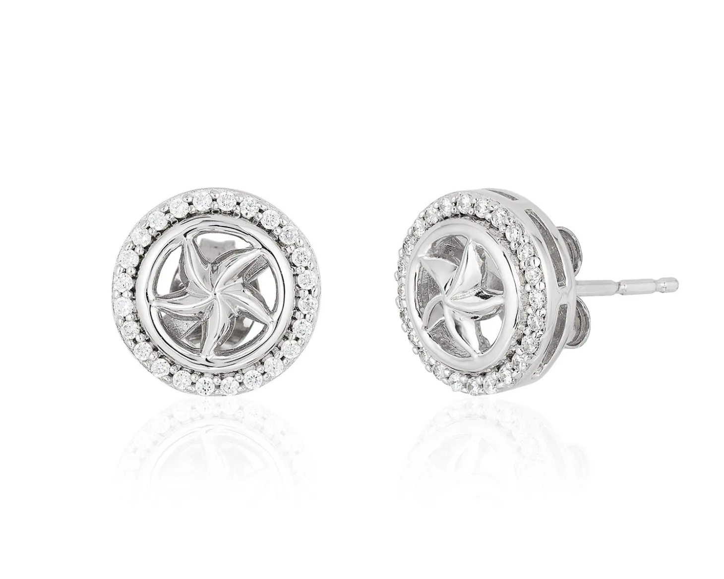 Enchanted Disney Fine Jewelry Sterling Silver 1/5 CTTW Ariel Starfish Earrings