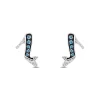 Enchanted Disney Fine Jewelry Sterling Silver with 1/20 CTTW Diamonds and London Blue Topaz Cinderella 70th Anniversary Blue Bird Stud Earrings