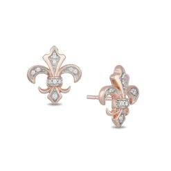 Enchanted Disney Fine Jewelry 10K Rose Gold 1/20 CTTW Aurora Earrings