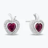 Enchanted Disney Fine Jewelry Sterling Silver with 1/10 CTTW Diamonds and Created Ruby Snow White Earrings